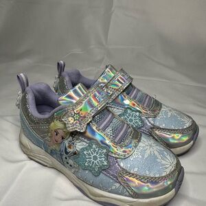 Disney Frozen Sneakers with Holographic and Blue Accents